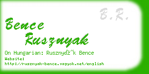 bence rusznyak business card